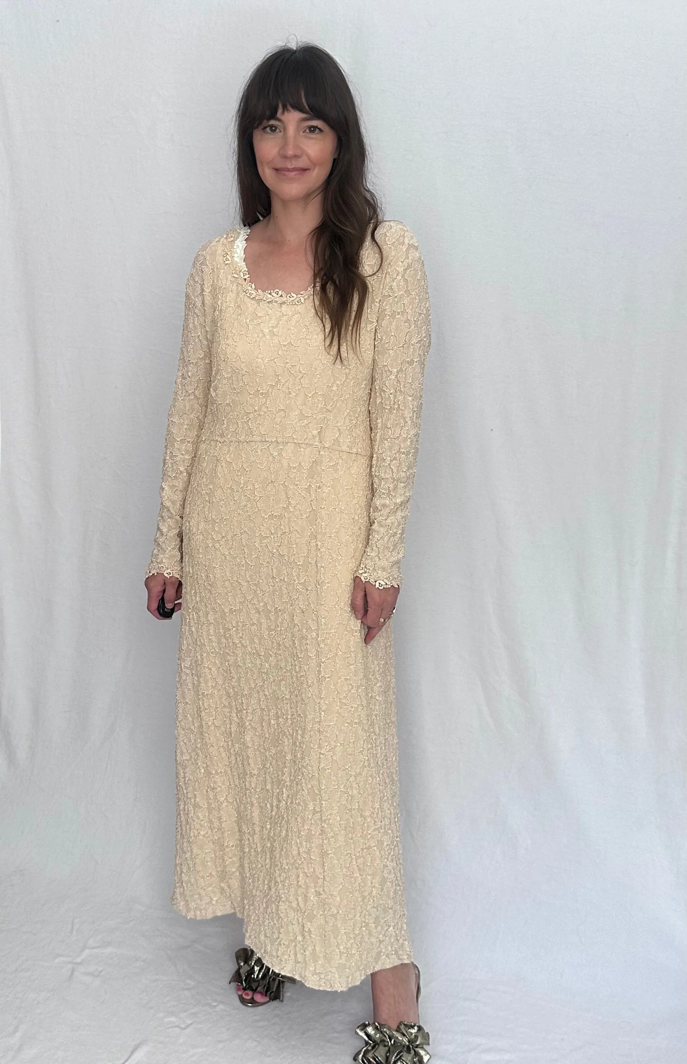 Vintage Lace Dress with Matching Slip, Scarf and Bag
