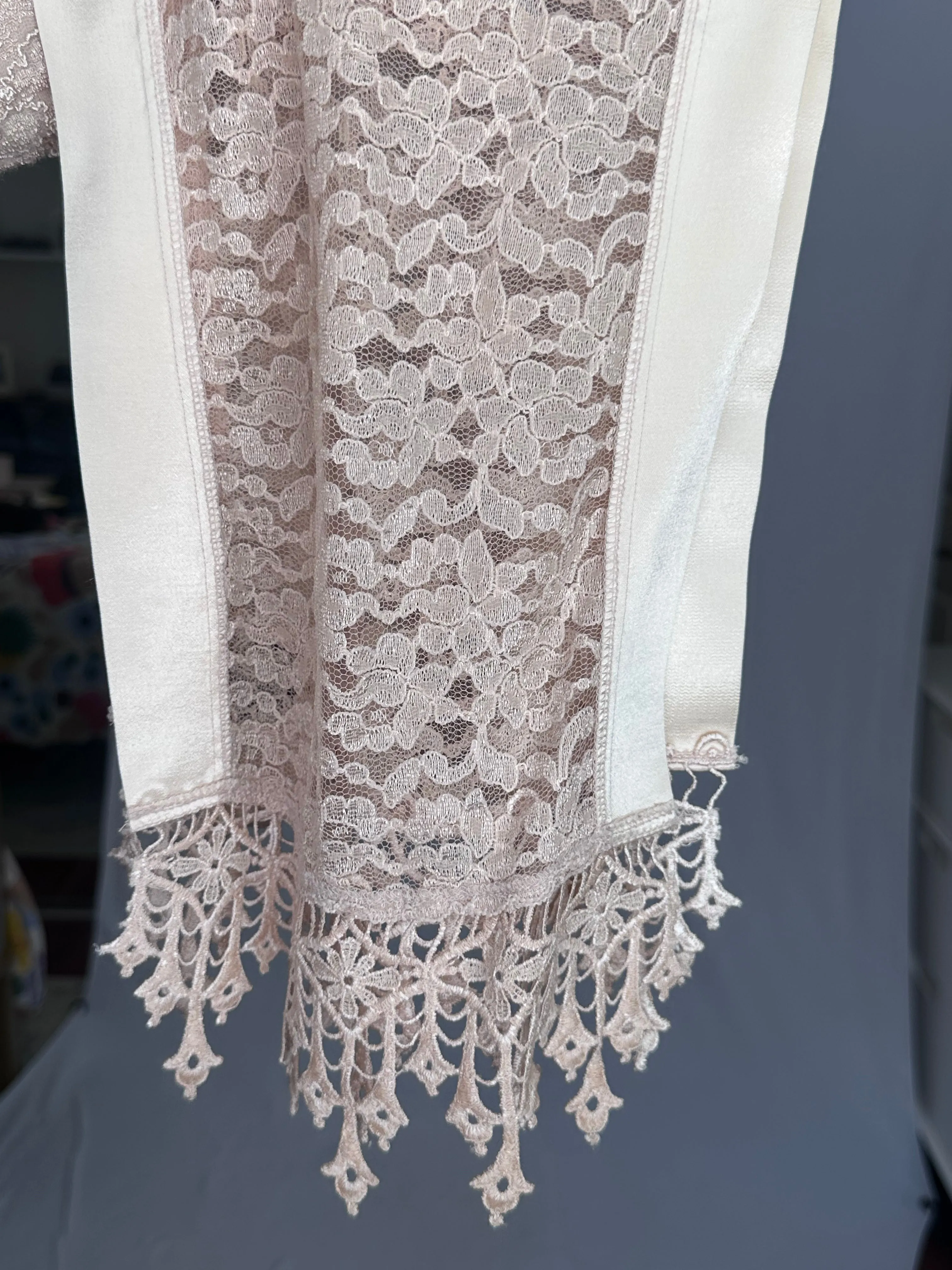 Vintage Lace Dress with Matching Slip, Scarf and Bag