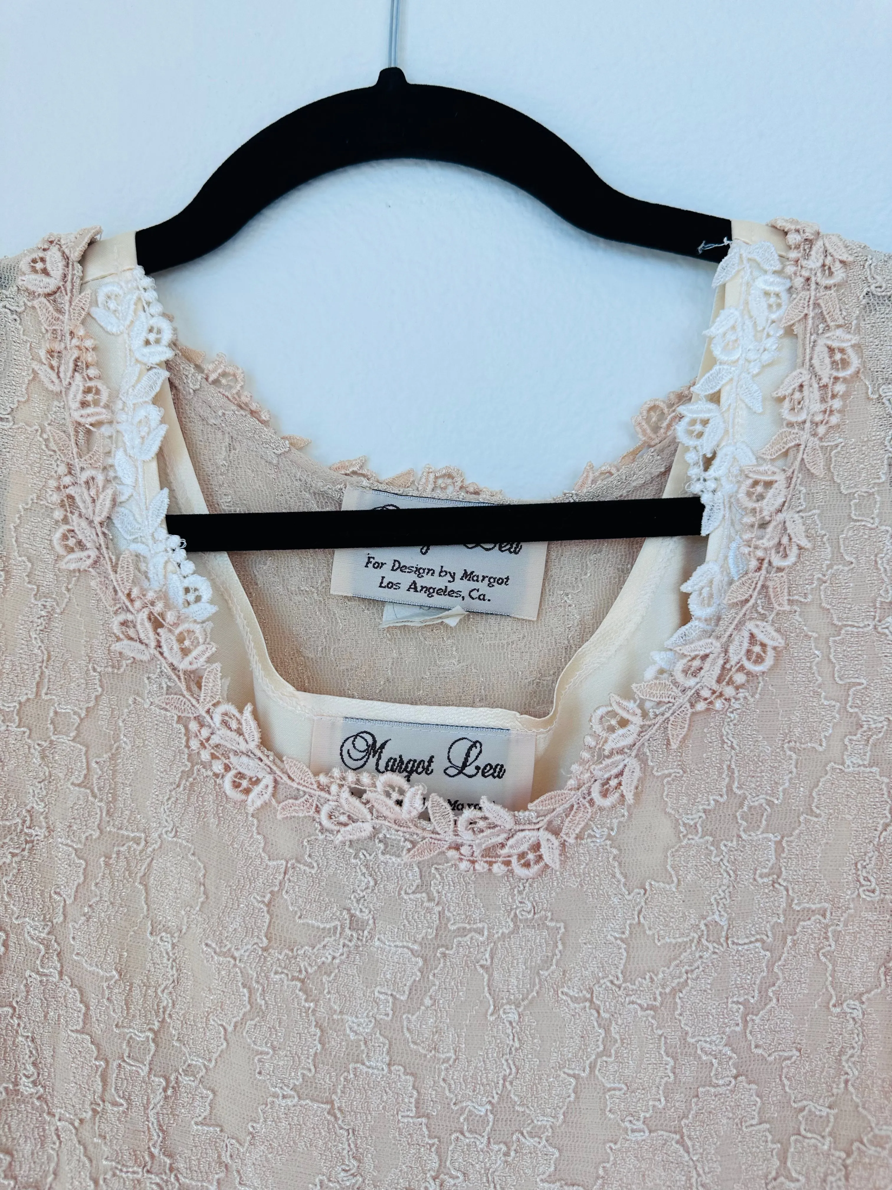 Vintage Lace Dress with Matching Slip, Scarf and Bag