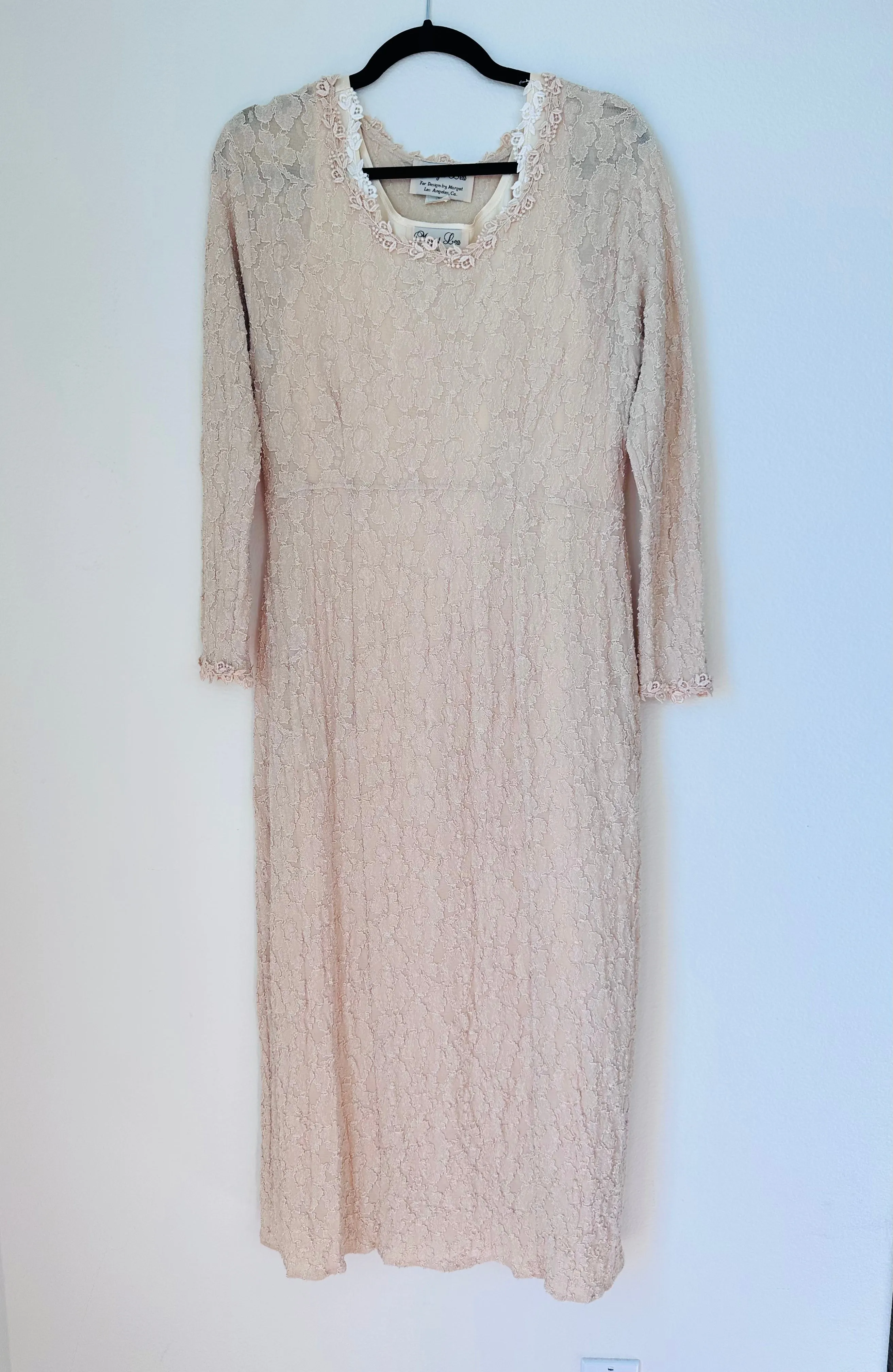 Vintage Lace Dress with Matching Slip, Scarf and Bag