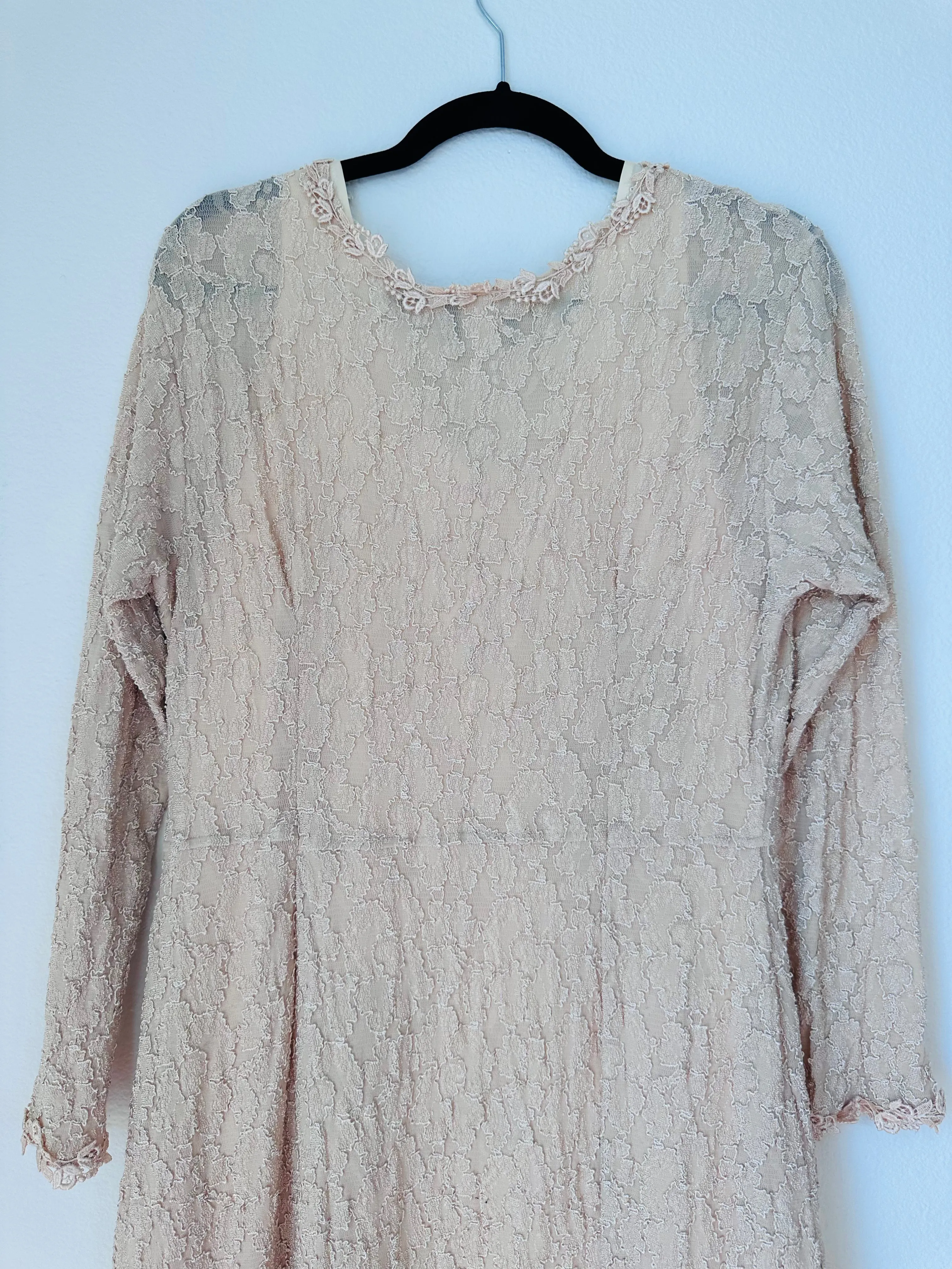Vintage Lace Dress with Matching Slip, Scarf and Bag