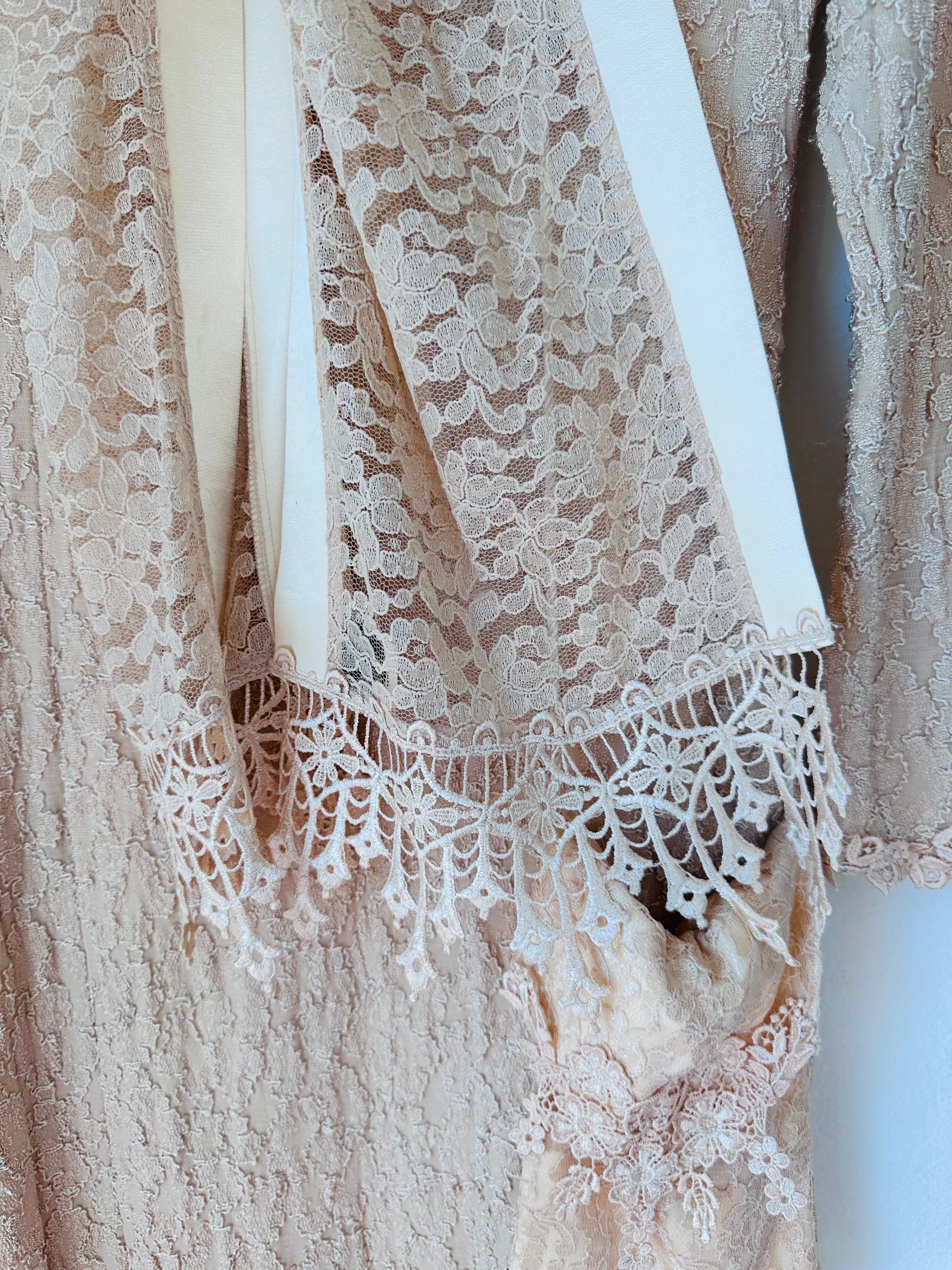 Vintage Lace Dress with Matching Slip, Scarf and Bag