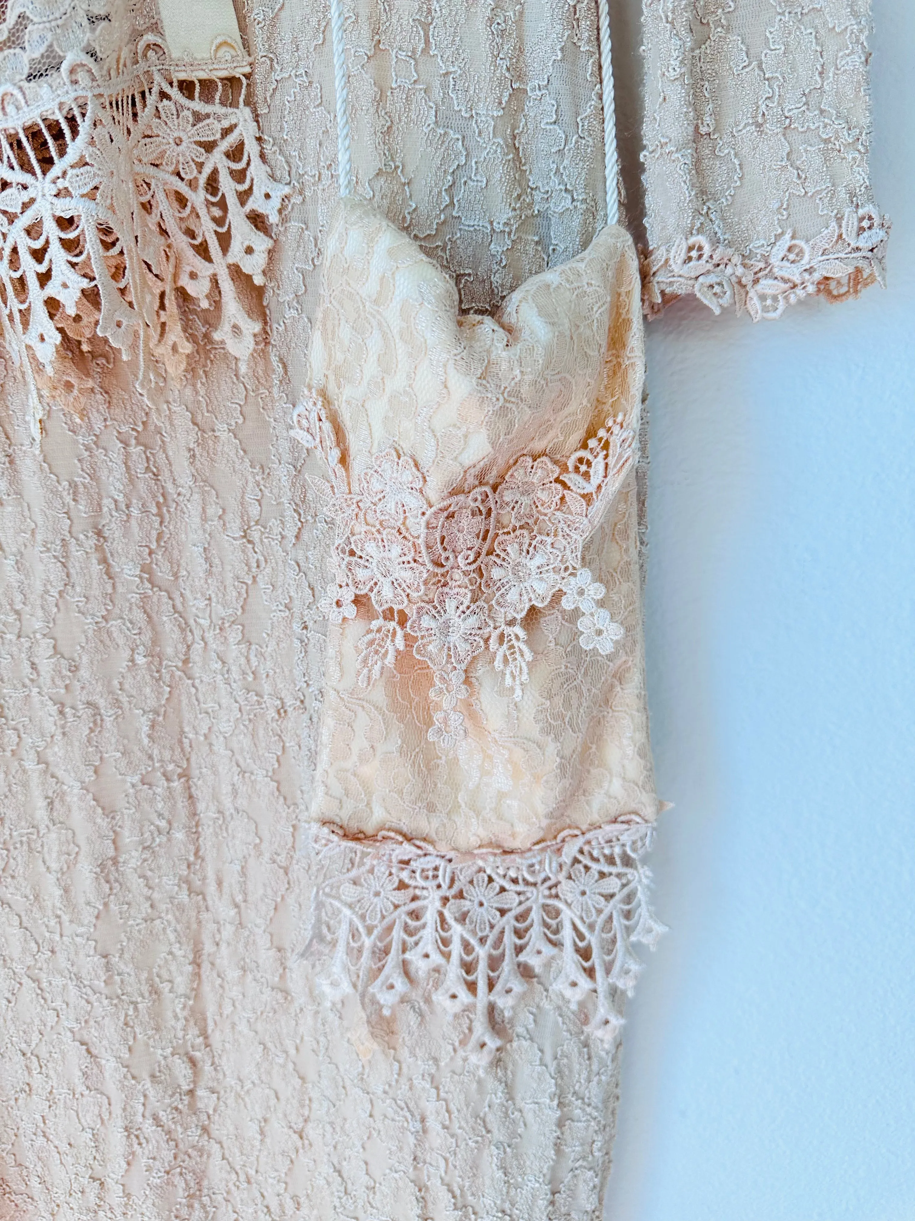 Vintage Lace Dress with Matching Slip, Scarf and Bag