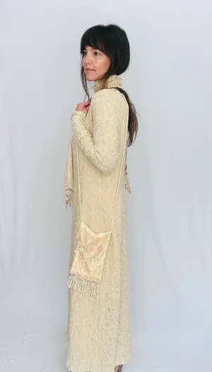Vintage Lace Dress with Matching Slip, Scarf and Bag