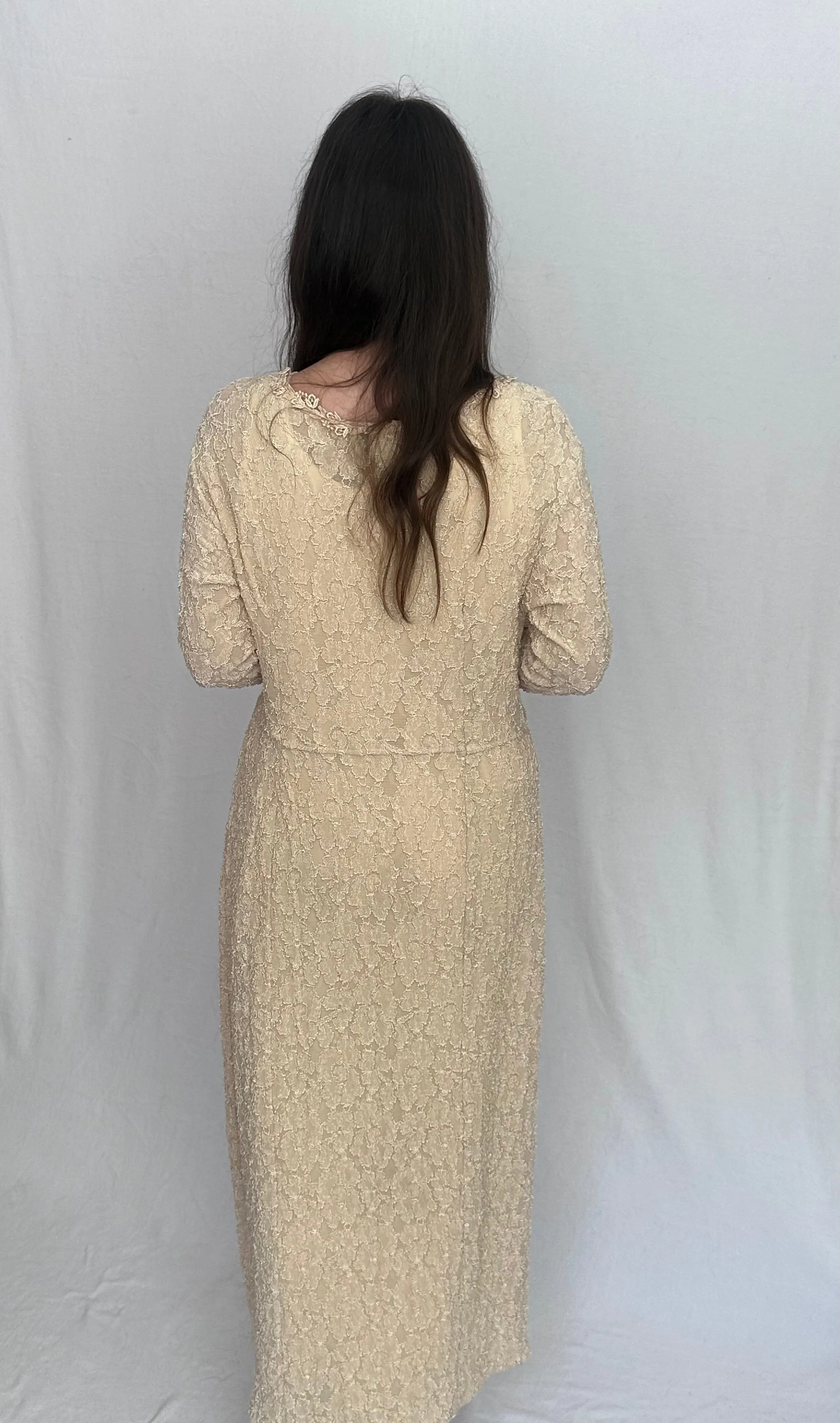 Vintage Lace Dress with Matching Slip, Scarf and Bag