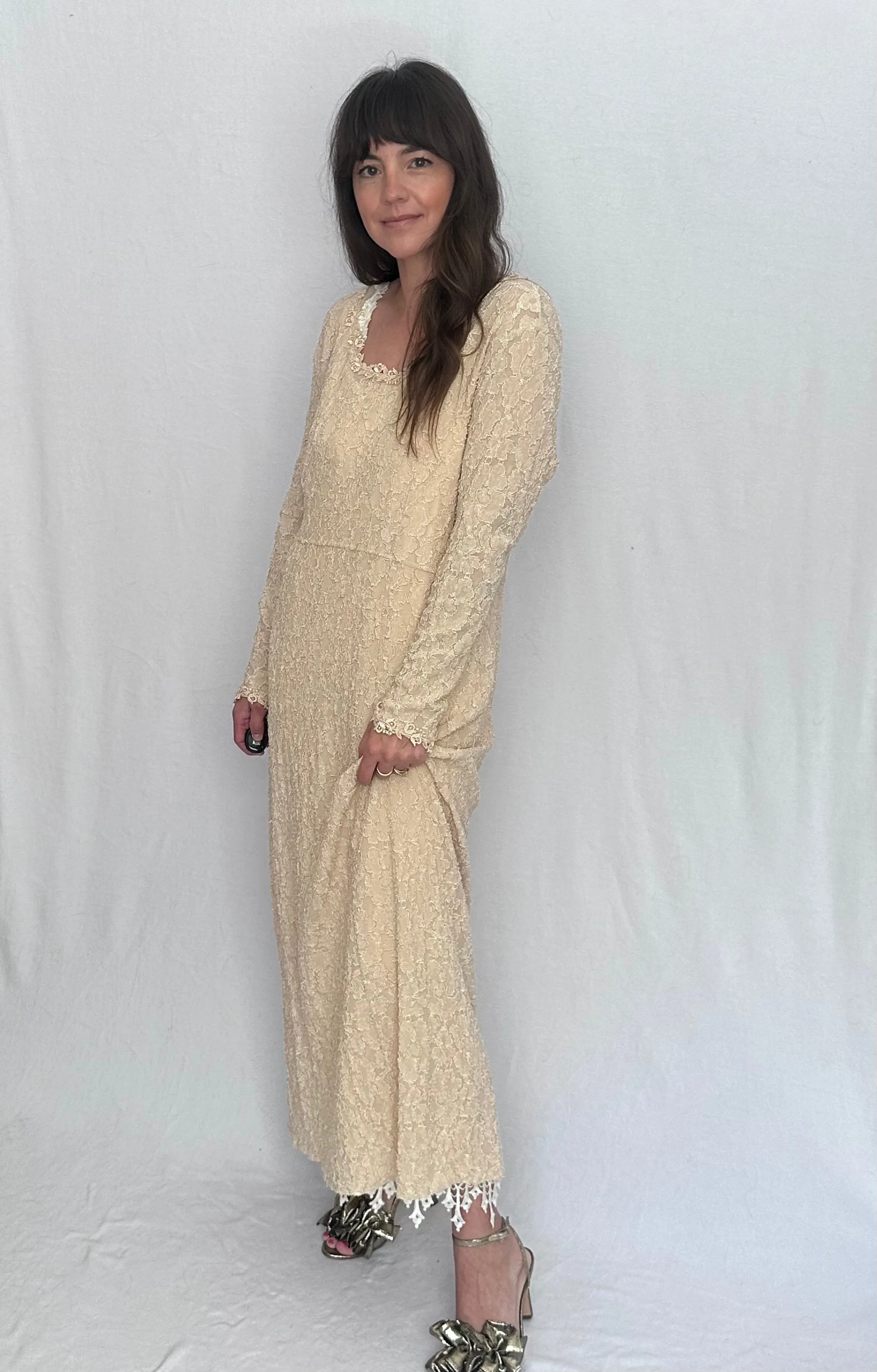 Vintage Lace Dress with Matching Slip, Scarf and Bag