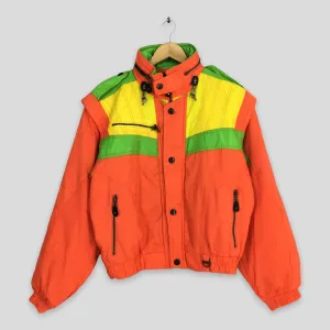 Vitesse Vague Italy Ski Wear Orange Hoodie Jacket Large