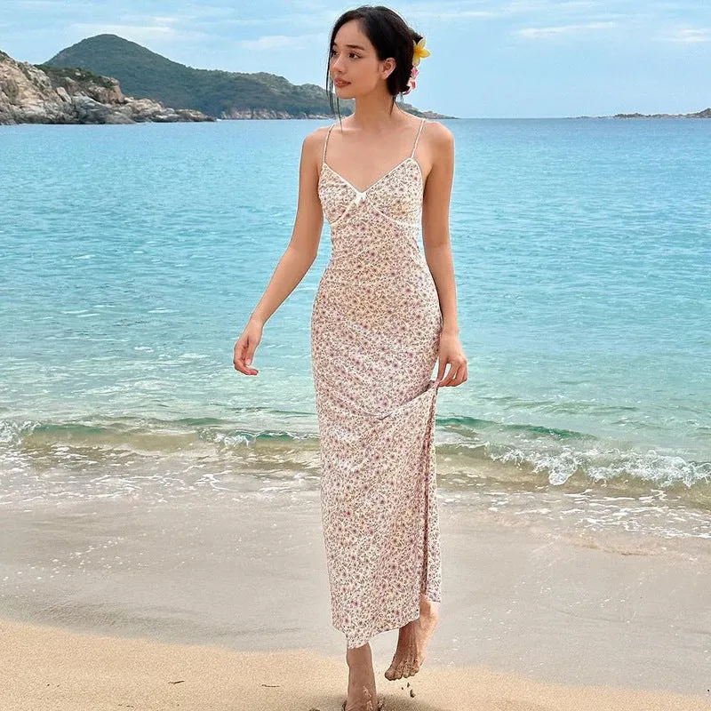 Vvsha Dinah Mini Floral Print Maxi Dress