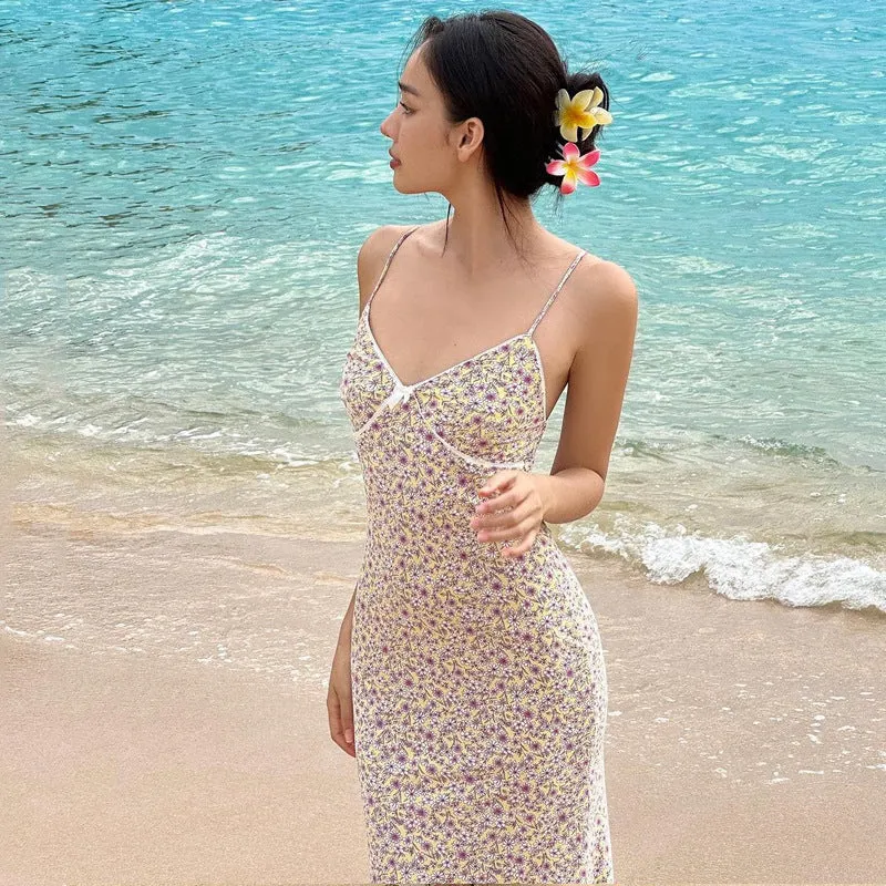 Vvsha Dinah Mini Floral Print Maxi Dress