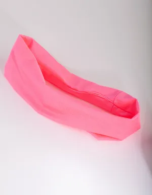 Wide Stretch Headband Pink