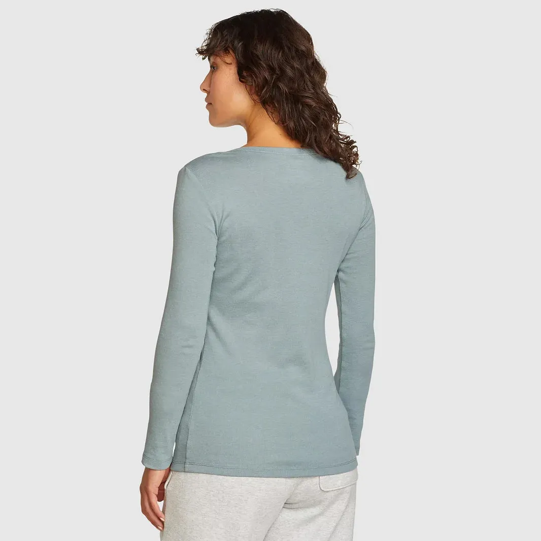Womens Long Sleeve Pullover V-Neck T-Shirt