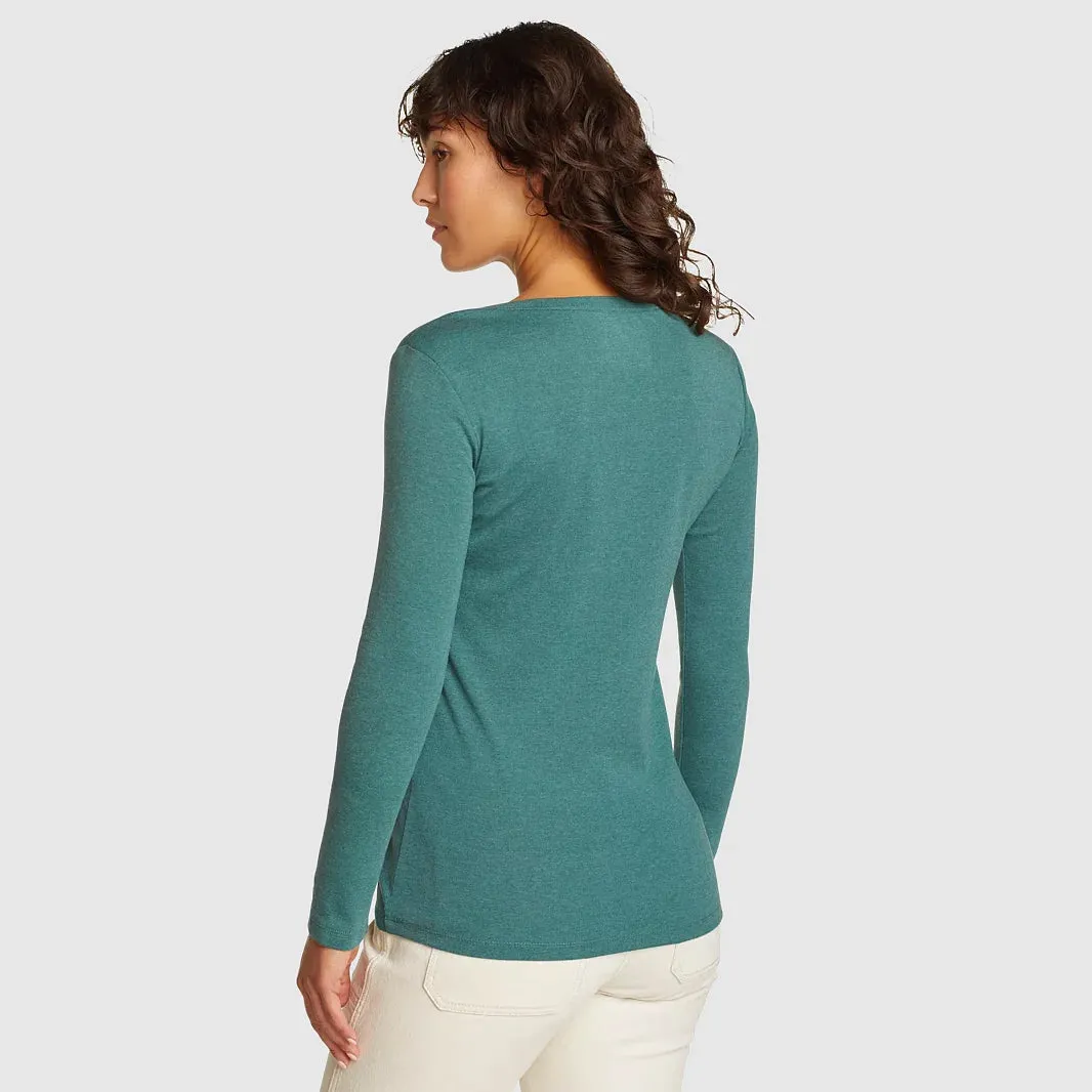 Womens Long Sleeve Pullover V-Neck T-Shirt