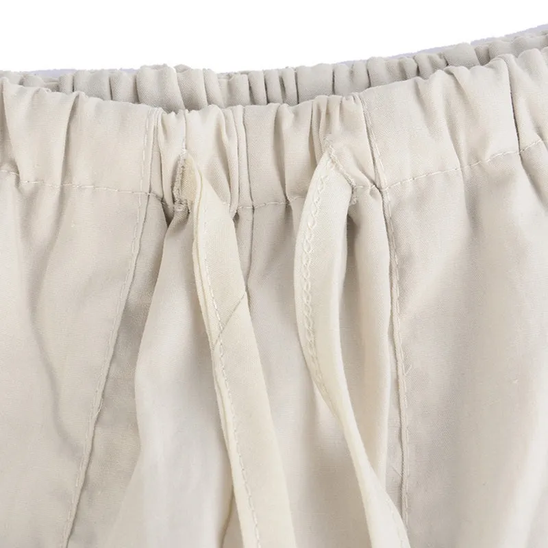 Women's Summer Cotton Elastic Waist Pants